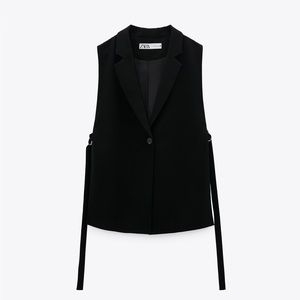 NWTS Zara - Black Vest w/ Side Slits - Size Small